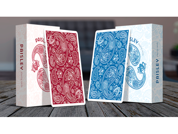Special Edition Diamon Playing Cards Paisley Box Set (Ruby Red and French Blue)