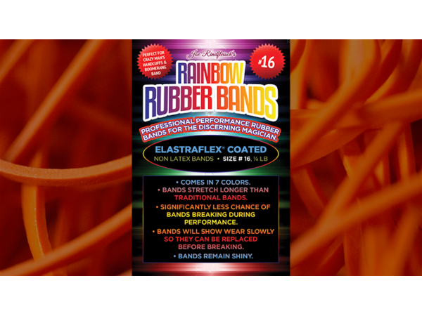Joe Rindfleisch's SIZE 16 Rainbow Rubber Bands (Daniel Garcia - Orange Pack  ) by Joe Rindfleisch - Trick
