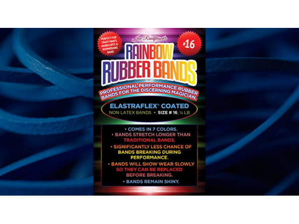 Joe Rindfleisch's SIZE 16 Rainbow Rubber Bands (Hanson Chien - Blue Pack) by Joe Rindfleisch - Trick
