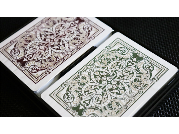 KEM Poker Plastic Playing Cards Jacquard (Purple and Green 2 Deck Set Standard Index)