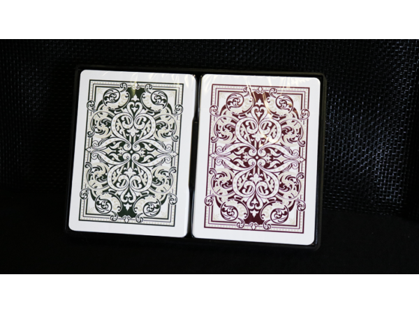 KEM Bridge Plastic Playing Cards Jacquard (Purple and Green 2 Deck Set Jumbo Index)