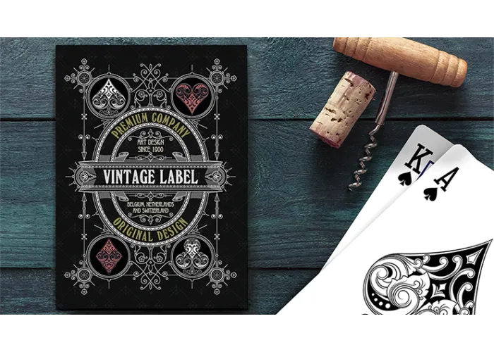 Vintage Label Playing Cards (Premier Edition Black) by Craig Maidment