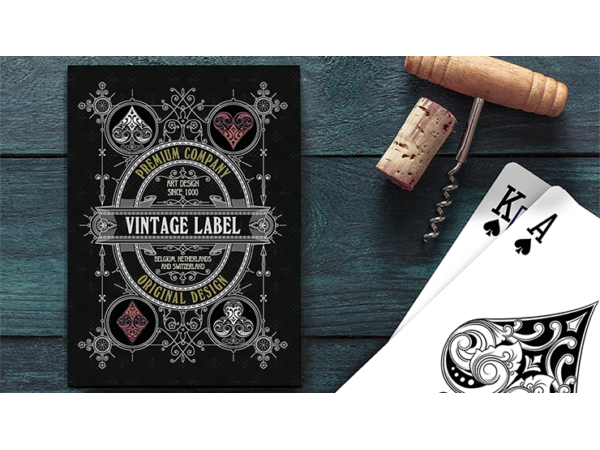 Vintage Label Playing Cards (Premier Edition Black) by Craig Maidment