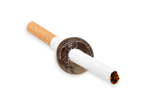Cigarette Thru Quarter (One Sided) by Eagle Coins - Trick
