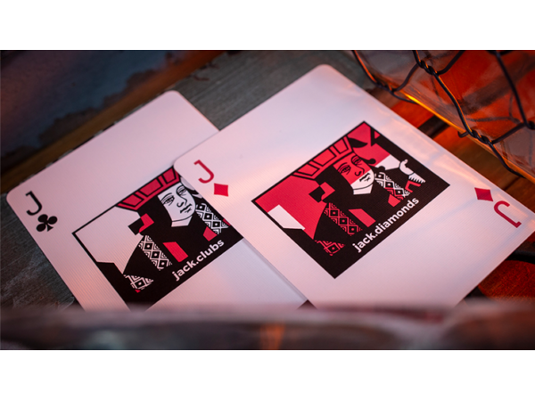 Sinis (Raspberry and Black) Playing Cards by Marc Ventosa