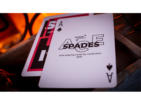 Sinis (Raspberry and Black) Playing Cards by Marc Ventosa