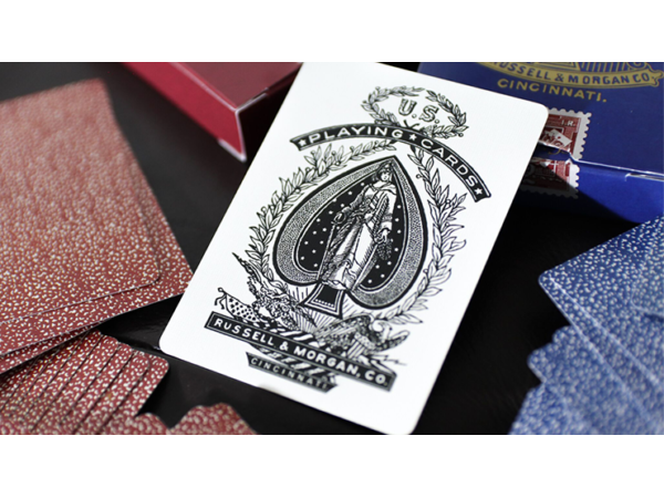 Limited Late 19th Century Square Faro Gilded (Blue) Playing Cards