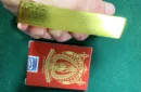 Limited Late 19th Century Square Faro Gilded (Red) Playing Cards – Image 1