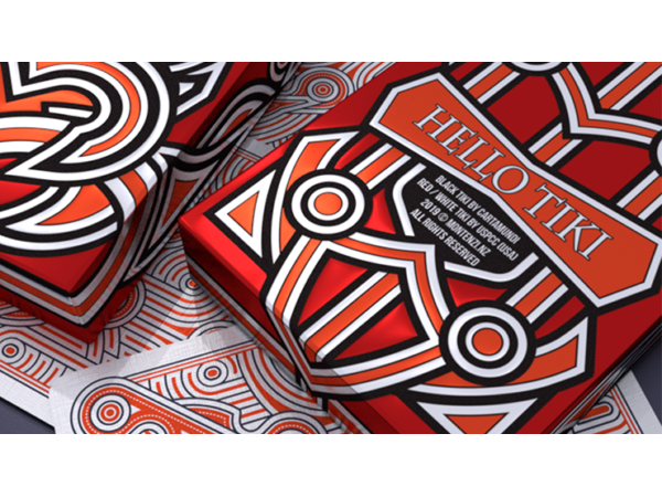 Hello Tiki (Red) Playing Cards