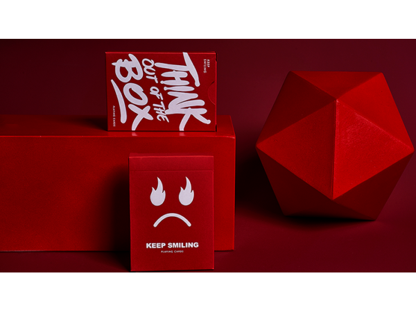 Keep Smiling Red V2 Playing Cards by Bocopo