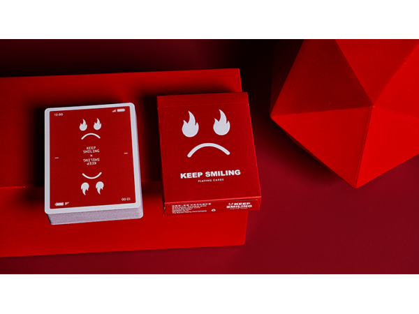 Keep Smiling Red V2 Playing Cards by Bocopo
