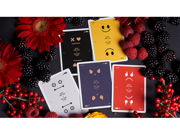 Keep Smiling Blue V2 Playing Cards by Bocopo