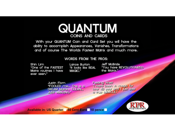 Quantum Coins (UK 10 Pence Blue Card) Gimmicks and Online Instructions by Greg Gleason and RPR Magic Innovations