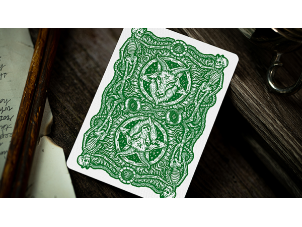666 Green Playing Cards by Riffle Shuffle