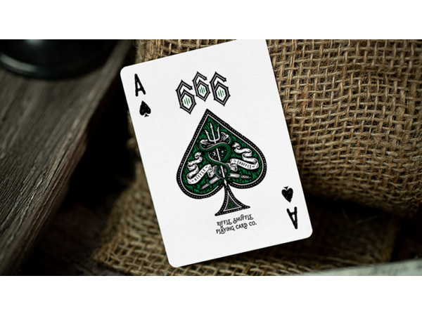 666 Green Playing Cards by Riffle Shuffle