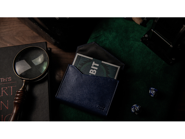 Luxury Leather Playing Card Carrier (Blue) by TCC