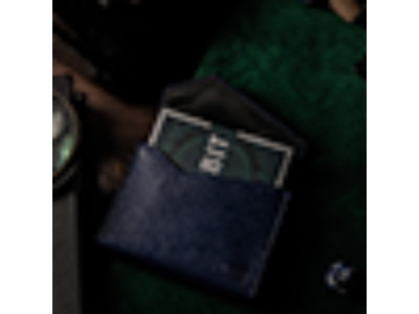 Luxury Leather Playing Card Carrier (Blue) by TCC