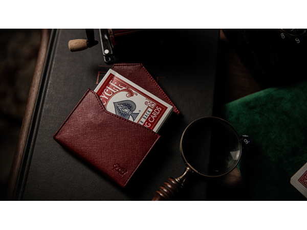 Luxury Leather Playing Card Carrier (Red) by TCC