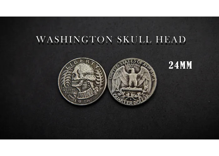 WASHINGTON SKULL HEAD COIN by Men Zi  Magic