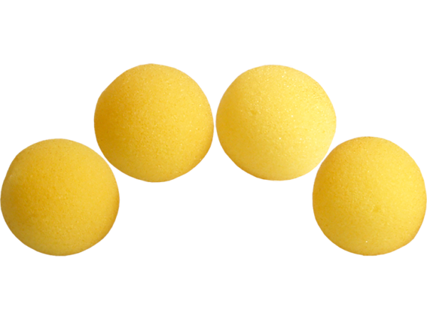 1" Super Soft Sponge Ball (Yellow) Pack of 4 from Magic by Gosh - Schwammbälle