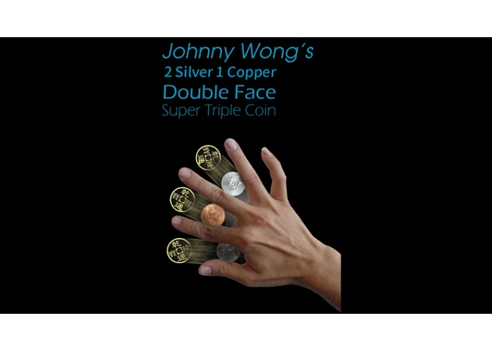 2 Silver 1 Copper Double Face Super Triple Coin (with DVD) by Johnny Wong