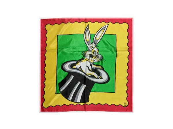 Rice Picture Silk 27" (Rabbit in Hat) by Silk King Studios - Seidentuch