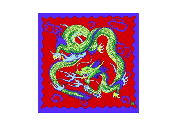 Rice Picture Silk 18" (Imperial Dragon) by Silk King Studios - Seidentuch