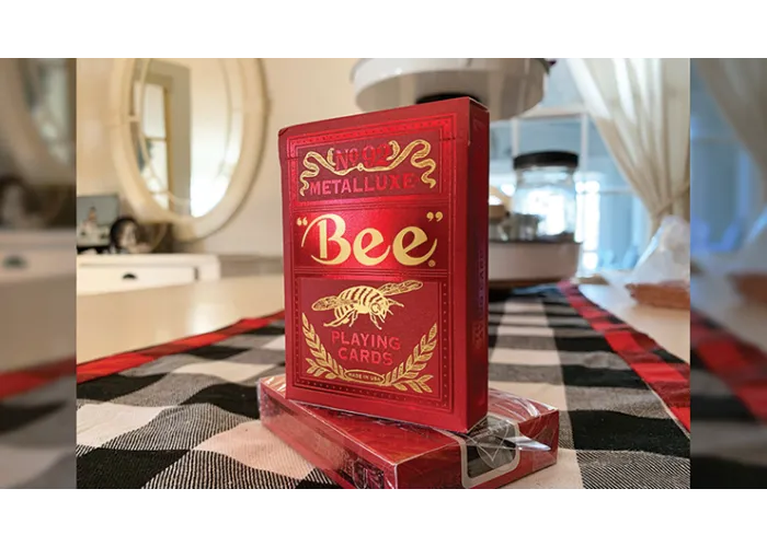 Bee Red MetalLuxe Playing Cards by US Playing Card