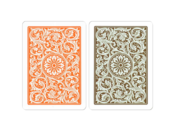 Copag 1546 Plastic Playing Cards Poker Size Regular Index Orange/Brown Double-Deck Set