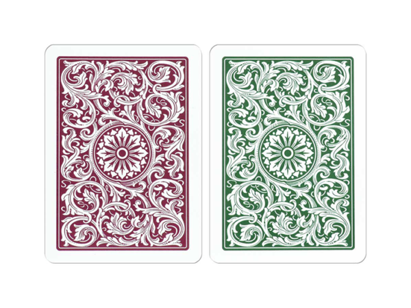 Copag 1546 Plastic Playing Cards Poker Size Regular Index Green and Burgundy Double-Deck Set