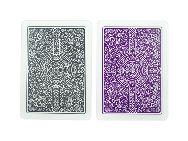 Copag Unique Plastic Playing Cards Poker Size Regular Index Gray and Purple Double-Deck Set