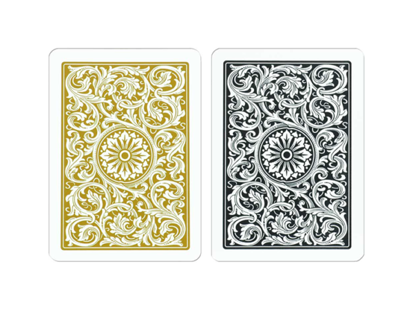 Copag 1546 Plastic Playing Cards Poker Size Regular Index Black and Gold Double-Deck Set