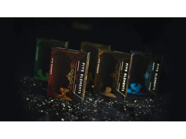 Five Elements Playing Cards Wooden Collection Set with 5 Dice by TCC