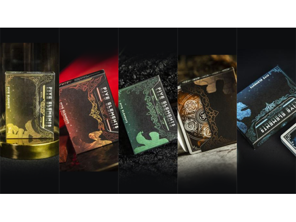 Five Elements Playing Cards Wooden Collection Set with 5 Dice by TCC