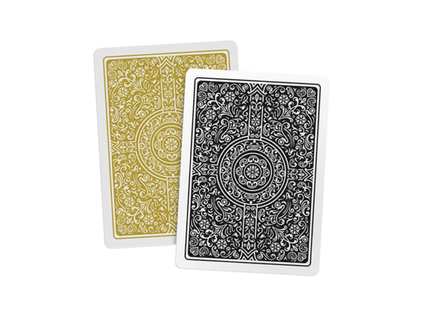 Copag Unique Plastic Playing Cards Poker Size Regular Index Black and Gold Double-Deck Set