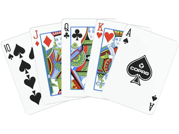 Copag Unique Plastic Playing Cards Poker Size Regular Index Black and Gold Double-Deck Set