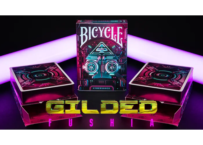Gilded Fushia Bicycle Cybershock Playing Cards