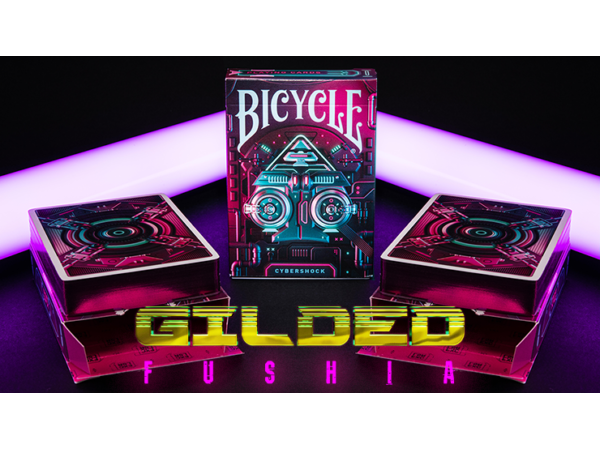 Gilded Fushia Bicycle Cybershock Playing Cards