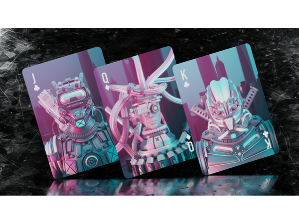 Gilded Fushia Bicycle Cybershock Playing Cards