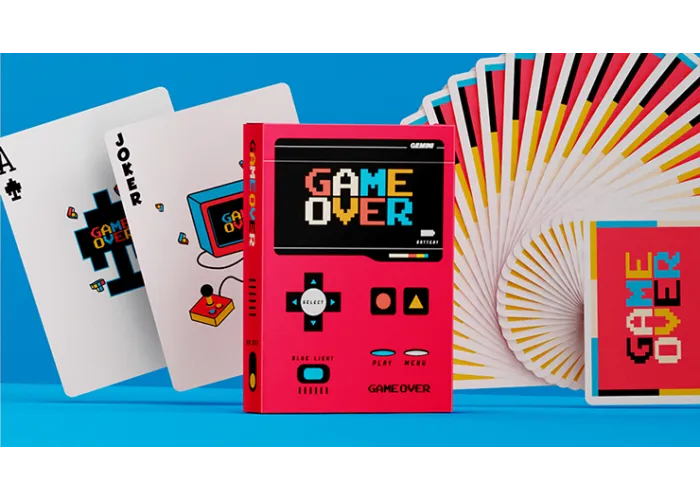 Game Over Red Playing Cards by Gemini