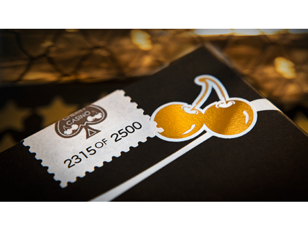 Limited Edition Cherry Casino (Monte Carlo Black and Gold) Numbered Seals Playing Cards by Pure Imagination Projects