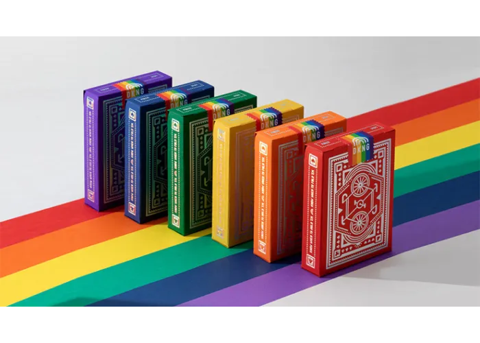 DKNG Rainbow Wheels (Orange) Playing Cards by Art of Play