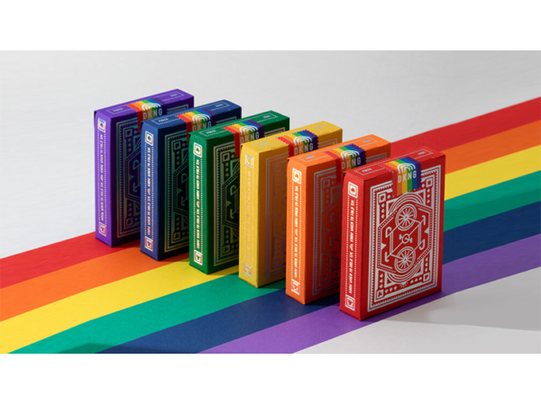 DKNG Rainbow Wheels (Orange) Playing Cards by Art of Play