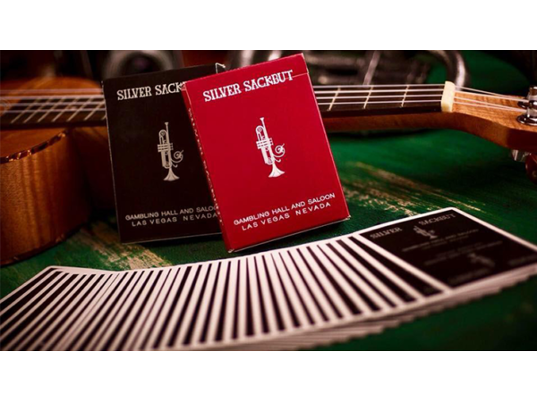 Silver Sackbut Playing Cards (Red)