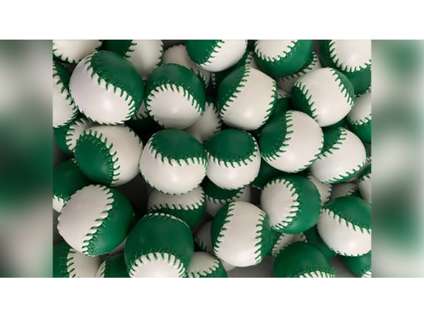 Set of  4 Leather Balls for Cups and Balls (Green and White) by Leo Smetsers