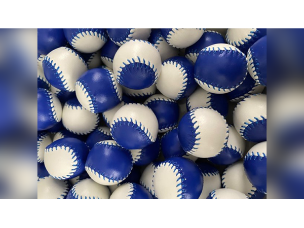 Set of  4 Leather Balls for Cups and Balls (Blue and White) by Leo Smetsers