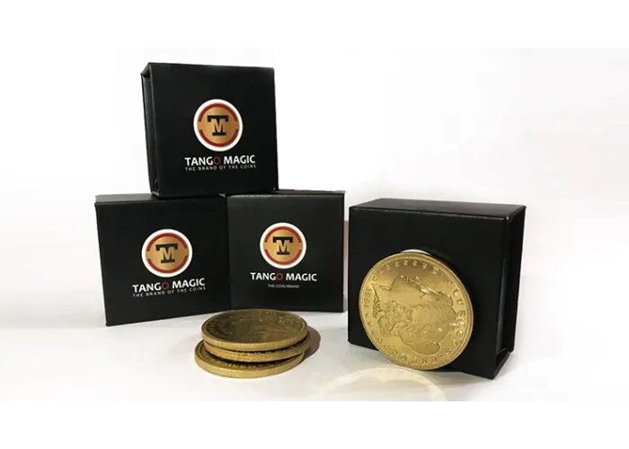 Replica Golden Morgan TUC plus 3 coins (Gimmicks and Online Instructions) by Tango Magic