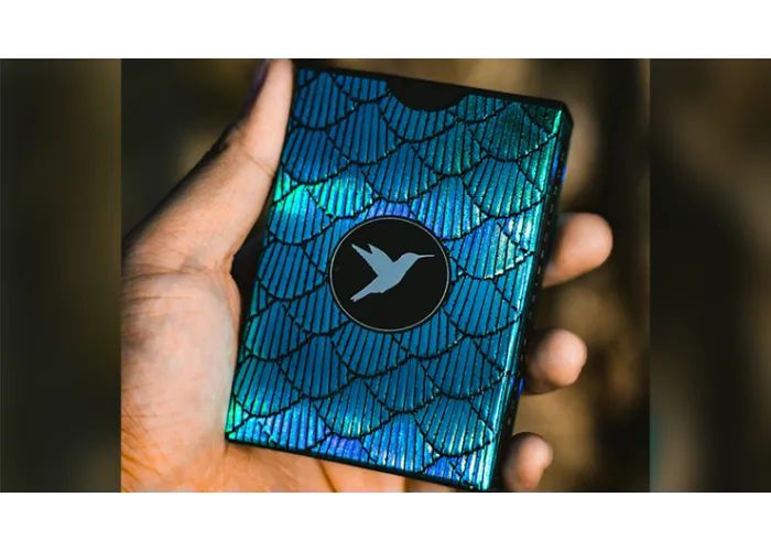 Marvelous Hummingbird Feathers (Blue) Playing Cards by Kellar