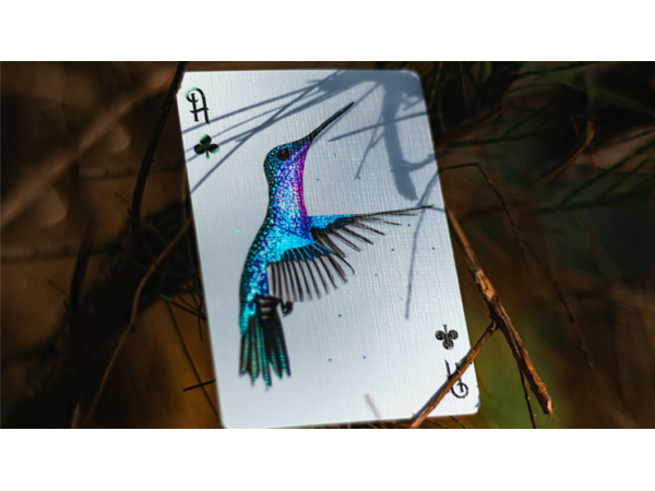 Marvelous Hummingbird Feathers (Blue) Playing Cards by Kellar