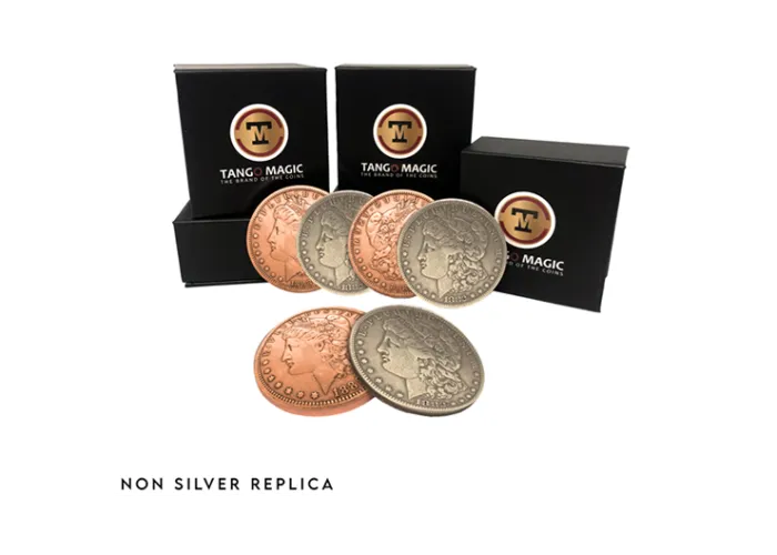 Replica Morgan Hopping Half (Gimmicks and Online Instructions) by Tango Magic - Trick